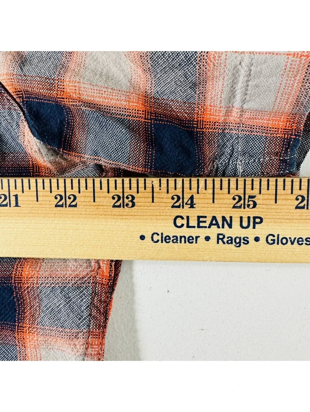 The North Face Button Down Shirt Short Sleeve Blue Orange Plaid Men’s Size Large